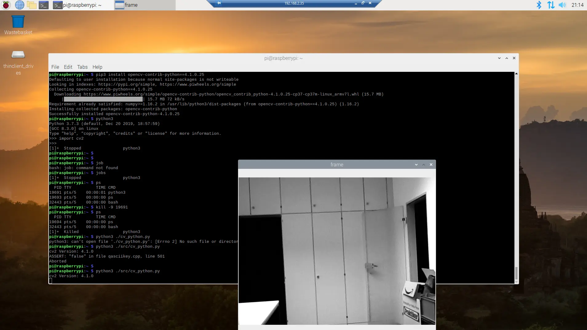 2020 05 04 Raspbery Opencv Video Frame