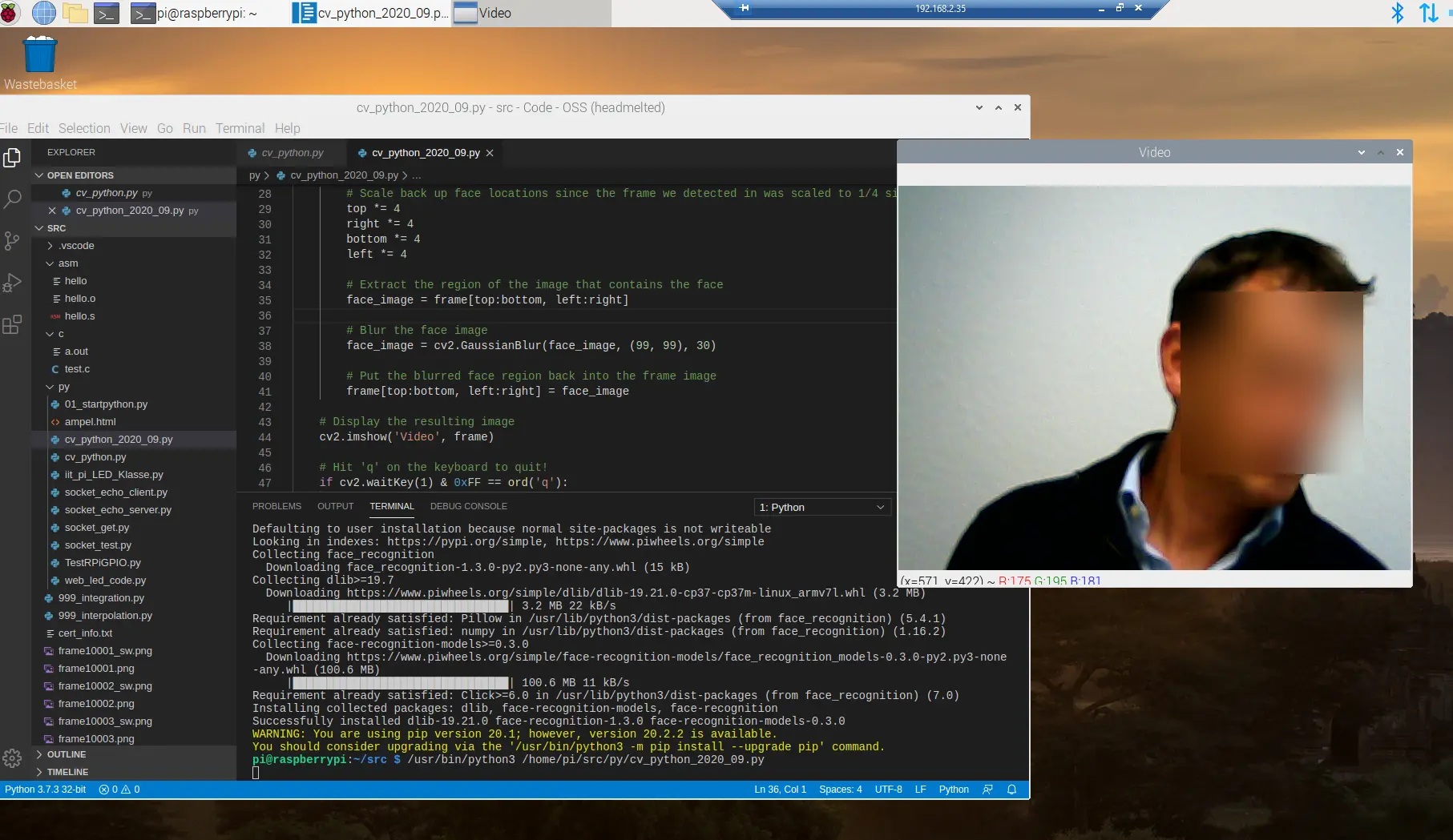 2020 09 04 Raspipi Python Face Recognition File