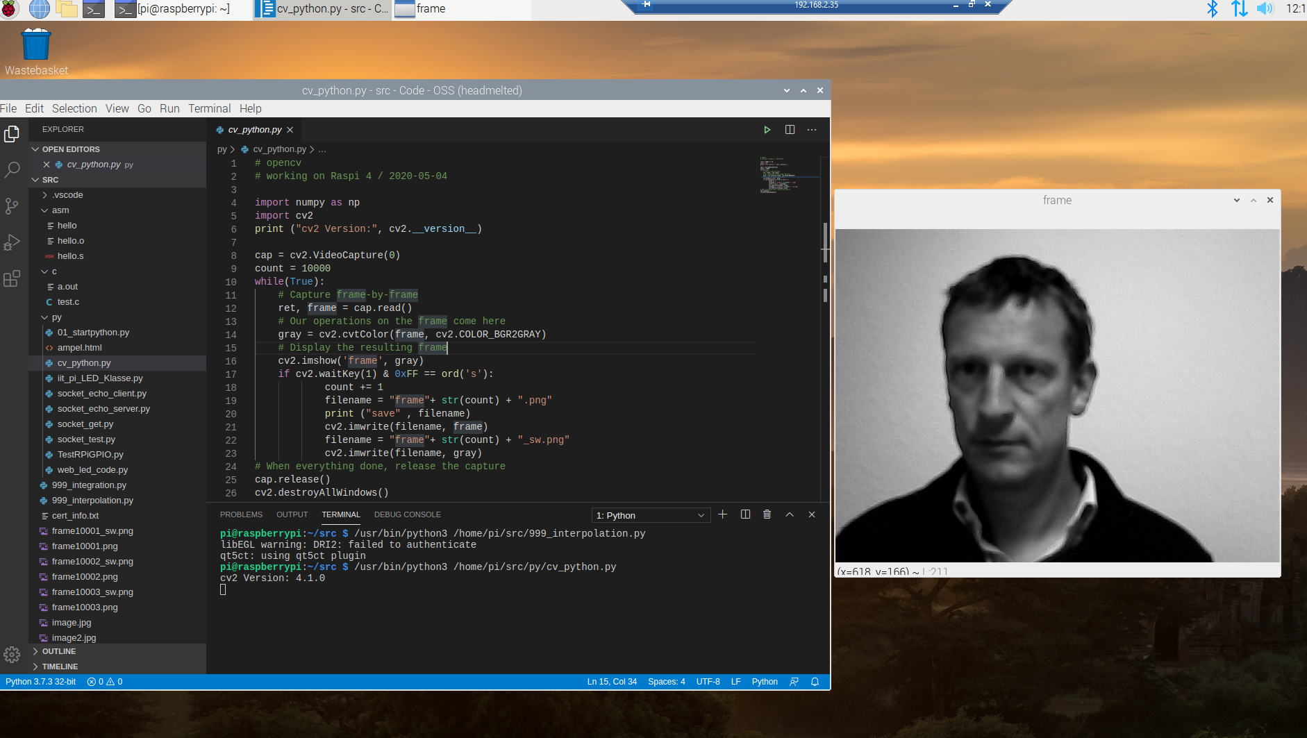 2020 09 04 Rdp Raspi Python Opencv