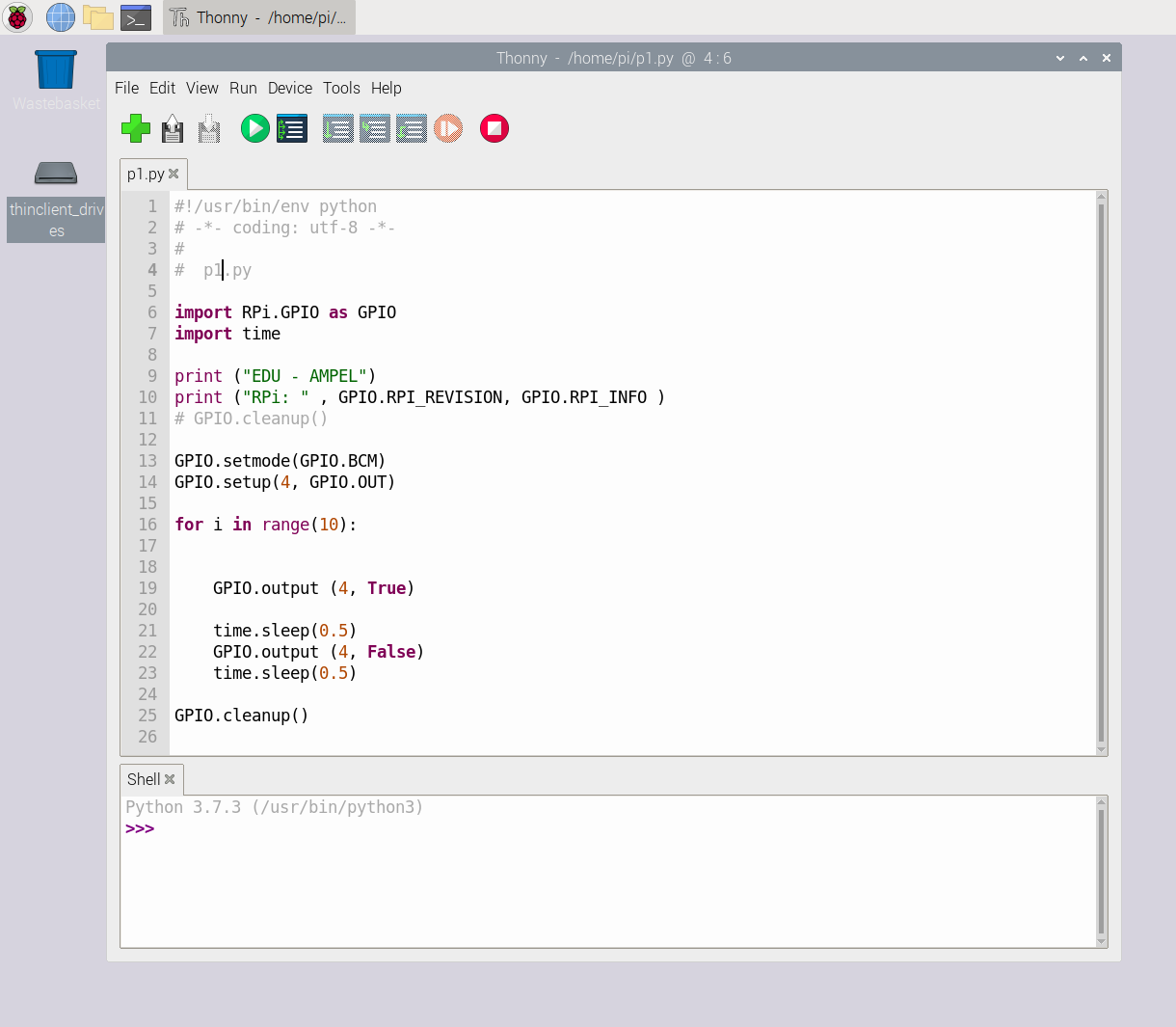 Screen Raspi Zero Webserver Led Thonny