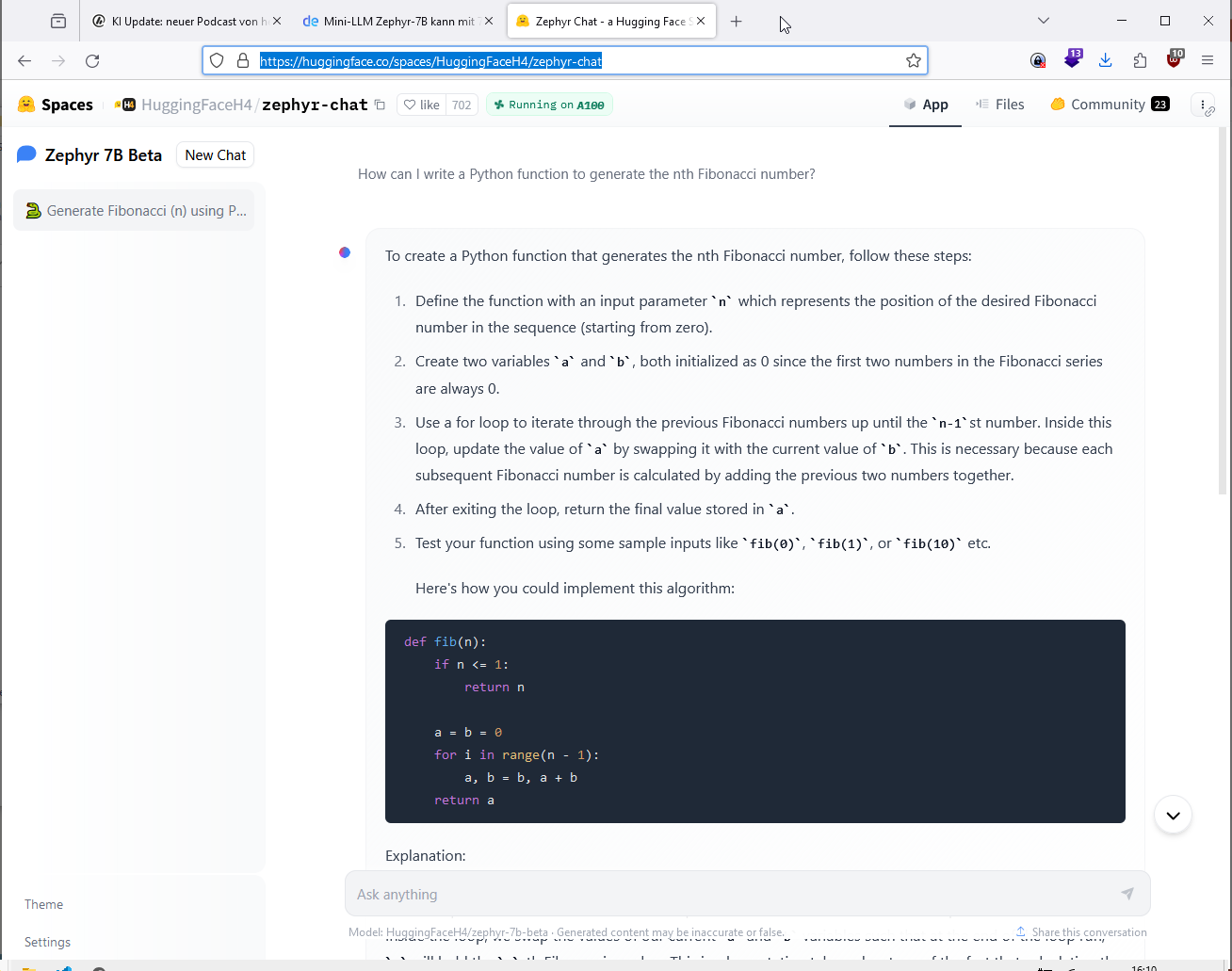 How can I write a Python function to generate the nth Fibonacci number?